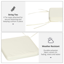 Outsunny White Dining Chair Seat Pad Cushion 42 x 42cm 6 Pack - Cream - Wilko - thumbnail 6