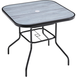 Living and Home Wicker 4 Seater Wood Grain Square Patio Set - Black - Wilko - thumbnail 4