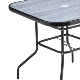 Living and Home Wicker 4 Seater Wood Grain Square Patio Set - Black - Wilko - thumbnail 5