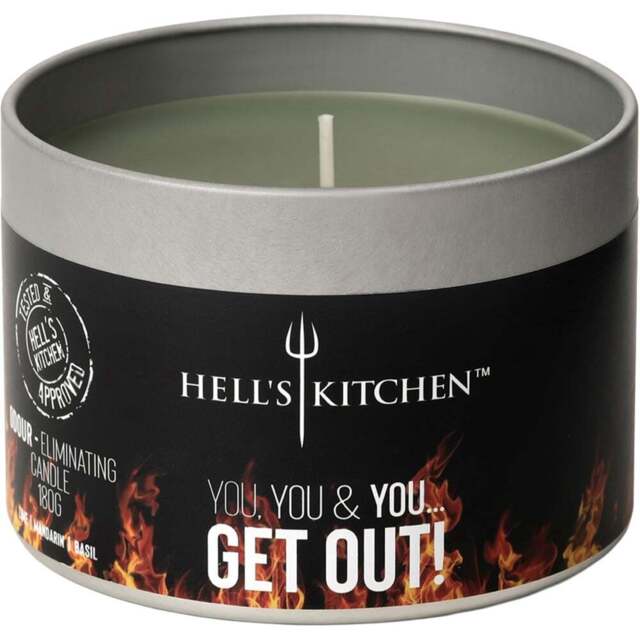 Hell's Kitchen Lime Mandarin and Basil Scented Candle - Size: 7.5 x 9.2 x 9.2cm - Dark Green - Hells Kitchen - Wilko - image 1