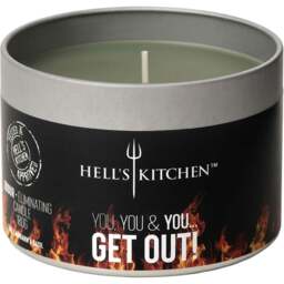 Hell's Kitchen Lime Mandarin and Basil Scented Candle - Size: 7.5 x 9.2 x 9.2cm - Dark Green - Hells Kitchen - Wilko - thumbnail 1