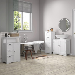 Dakota 3 Drawer White Bathroom Storage Cabinet - Size: 87 x 55.5 x 29.52cm - MCC - Wilko - thumbnail 6