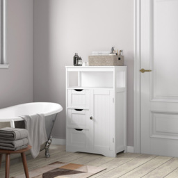 Dakota 3 Drawer White Bathroom Storage Cabinet - Size: 87 x 55.5 x 29.52cm - MCC - Wilko - thumbnail 5