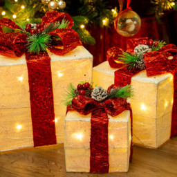 The Christmas Workshop Set Of 3 LED White Light Up Gift Box with Red Bow - Wilko - thumbnail 4
