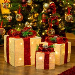 The Christmas Workshop Set Of 3 LED White Light Up Gift Box with Red Bow - Wilko - thumbnail 7