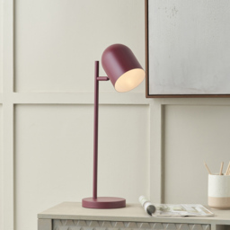 Pacific Lifestyle Finn Mulberry Metal Cloche Headed Table Lamp - Size: 55 x 16 x 23cm - Red - Wilko - thumbnail 3
