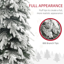 Everglow Snow Flocked Pencil Artificial Christmas Tree 7ft - Green - Wilko - thumbnail 6