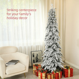 Everglow Snow Flocked Pencil Artificial Christmas Tree 7ft - Green - Wilko - thumbnail 5