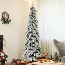 Everglow Snow Flocked Pencil Artificial Christmas Tree 7ft - Green - Wilko - thumbnail 3