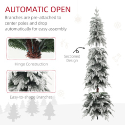 Everglow Snow Flocked Pencil Artificial Christmas Tree 7ft - Green - Wilko - thumbnail 7