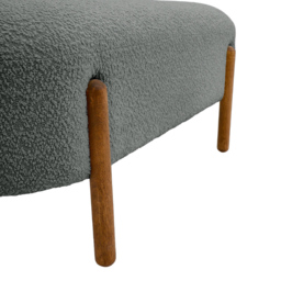 Living and Home 2 Seater Modern Upholstered Bench with Wooden Legs - Size: 44 x 106.5 x 38cm - Grey - Wilko - thumbnail 5