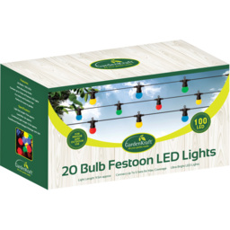 Gardenkraft Multicolour 20 Connectable Bulb String Light - Size: 40 x 16.5 x 22cm - Wilko - thumbnail 3