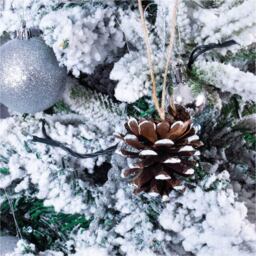 St Helens White Hanging Pine Cone Decoration 6 Pack - Wilko - thumbnail 3