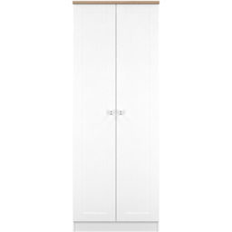 Crowndale Sussex 2 Door White Ash and Bardolino Oak Tall Wardrobe Ready Assembled - White Ash & Bardolino Oak - Wilko - thumbnail 3