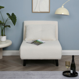 Aurora Single Seater Boucle Sofa Bed - Cream - Home Garden Direct - Wilko - thumbnail 6