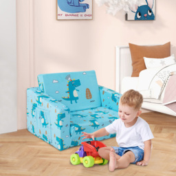 Costway Kids Single Sleeper Blue Convertible Sofa Bed - Size: 57 x 43 x 41cm - Wilko - thumbnail 4