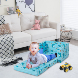 Costway Kids Single Sleeper Blue Convertible Sofa Bed - Size: 57 x 43 x 41cm - Wilko - thumbnail 5