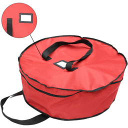 Festive Christmas Red Linen Premium Christmas Wreath Storage Bag - Size: 20 x 61 x 61cm - Wilko - thumbnail 6