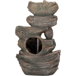 Living and Home 5-Tier Resin Log Wood and Rock Effect Solar LED Water Feature - Size: 46.5 x 29 x 20cm - Brown - Wilko - thumbnail 5