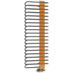 Terma Michelle 2459BTU Graphite and Orange Heated Towel Rail 1200 x 500mm - Size: 120 x 50 x 12.6cm - Multi - Wilko