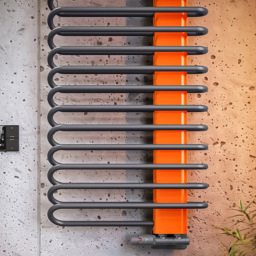 Terma Michelle 2459BTU Graphite and Orange Heated Towel Rail 1200 x 500mm - Size: 120 x 50 x 12.6cm - Multi - Wilko - thumbnail 7