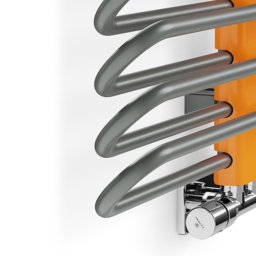 Terma Michelle 2459BTU Graphite and Orange Heated Towel Rail 1200 x 500mm - Size: 120 x 50 x 12.6cm - Multi - Wilko - thumbnail 4