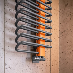 Terma Michelle 2459BTU Graphite and Orange Heated Towel Rail 1200 x 500mm - Size: 120 x 50 x 12.6cm - Multi - Wilko - thumbnail 5