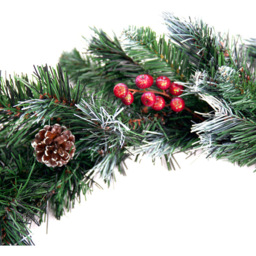 Best Artificial Frosted Deluxe Christmas Garland with Pine and Spruce Tips 370cm - Green - Wilko - thumbnail 6
