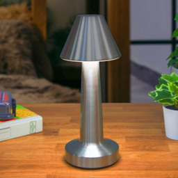 Global Gizmos Silver Rechargeable LED Table Lamp - Wilko - thumbnail 3