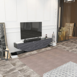 Decorotika Pearl 3 Door 2 Shelf Black and Bendire Modern TV Unit - Size: 40 x 180 x 30cm - Multi - Wilko - thumbnail 6