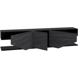 Decorotika Pearl 3 Door 2 Shelf Black and Bendire Modern TV Unit - Size: 40 x 180 x 30cm - Multi - Wilko - thumbnail 4