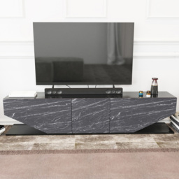 Decorotika Pearl 3 Door 2 Shelf Black and Bendire Modern TV Unit - Size: 40 x 180 x 30cm - Multi - Wilko - thumbnail 1