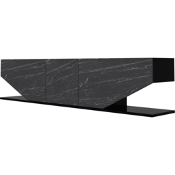 Decorotika Pearl 3 Door 2 Shelf Black and Bendire Modern TV Unit - Size: 40 x 180 x 30cm - Multi - Wilko - thumbnail 5