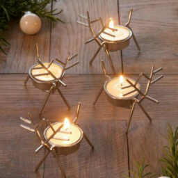 Marco Paul Reindeer Candle Holder 6 Pack - Size: 5.5 x 5.5 x 2cm - Brown - Wilko - thumbnail 3