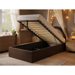 Flair Ava Single Brown Velvet Lift-Up Ottoman Bed - Wilko - thumbnail 6