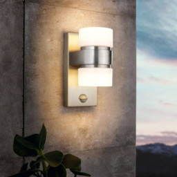 EGLO Atollari LED 2 Light Silver Exterior Sensor Wall Light - Size: 10.0 x 15.5 x 23.0cm - Wilko - thumbnail 3