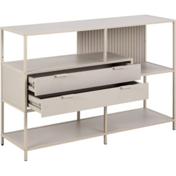 Florence Seaford 2 Drawer 3 Shelf Grey Display Unit - Size: 78 x 114 x 35cm - Furniture To Go - Wilko - thumbnail 5