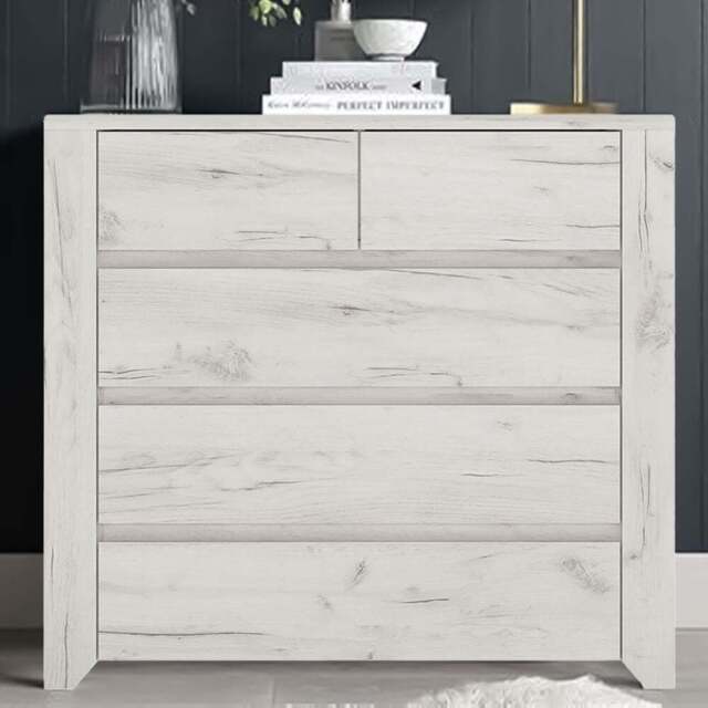 Florence Angel 5 Drawer Chest of Drawers - White - Furniture to Go - Wilko - image 1