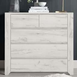 Florence Angel 5 Drawer Chest of Drawers - White - Furniture to Go - Wilko - thumbnail 1