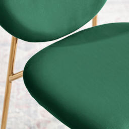 Furniturebox Holly Set of 2 Green and Gold Velvet Dining Chairs - Wilko - thumbnail 3