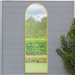 MirrorOutlet The Arcus Gold Framed Arched Garden Wall Mirror 180 x 60cm - Size: 180 x 60 x 3cm - Wilko - thumbnail 3