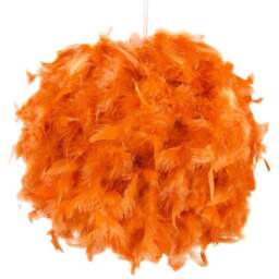 Happy Homewares Orange Feather Small Pendant Light Shade - Size: 20 x 25 x 25cm - Wilko