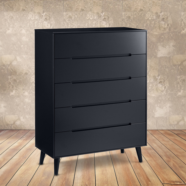 Julian Bowen Alicia 5 Drawer Matt Anthracite Chest of Drawers - Black - Wilko - image 1