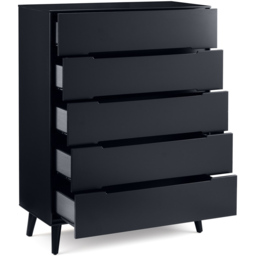 Julian Bowen Alicia 5 Drawer Matt Anthracite Chest of Drawers - Black - Wilko - thumbnail 5
