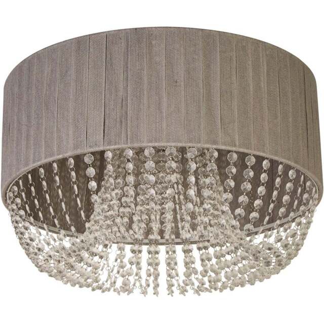 Lighting Collection Contessa 5 Light Grey Ceiling Flush Light - Size: 52 x 23 x 52cm - Grey, Chrome, White and Clear - Wilko - image 1
