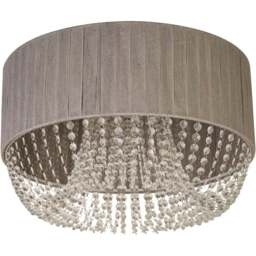 Lighting Collection Contessa 5 Light Grey Ceiling Flush Light - Size: 52 x 23 x 52cm - Grey, Chrome, White and Clear - Wilko