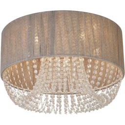 Lighting Collection Contessa 5 Light Grey Ceiling Flush Light - Size: 52 x 23 x 52cm - Grey, Chrome, White and Clear - Wilko - thumbnail 4