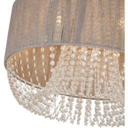 Lighting Collection Contessa 5 Light Grey Ceiling Flush Light - Size: 52 x 23 x 52cm - Grey, Chrome, White and Clear - Wilko - thumbnail 5