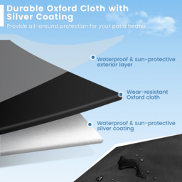 Costway Black Outdoor Patio Heater Cover with Zipper - Size: 36 x 25 x 6cm - Wilko - thumbnail 6
