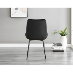 Furniturebox Cesano Set of 2 Black Velvet Dining Chair - Wilko - thumbnail 6